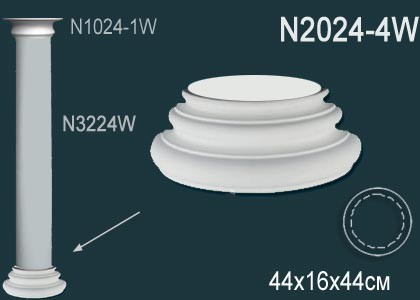 Основание колонны из полиуретана N2024-4W Perfect: идеальное решение для современного дизайна и отделки